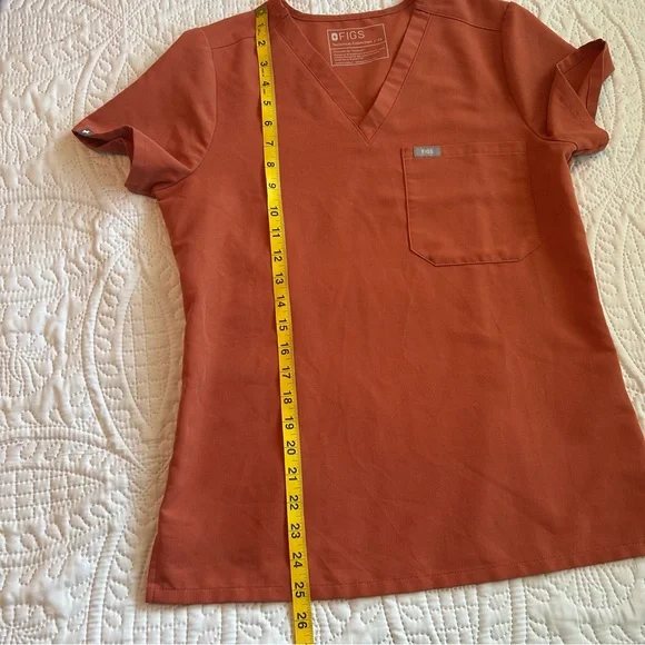 Figs Terracotta V-Neck Scrub Top - Picture 6 of 7
